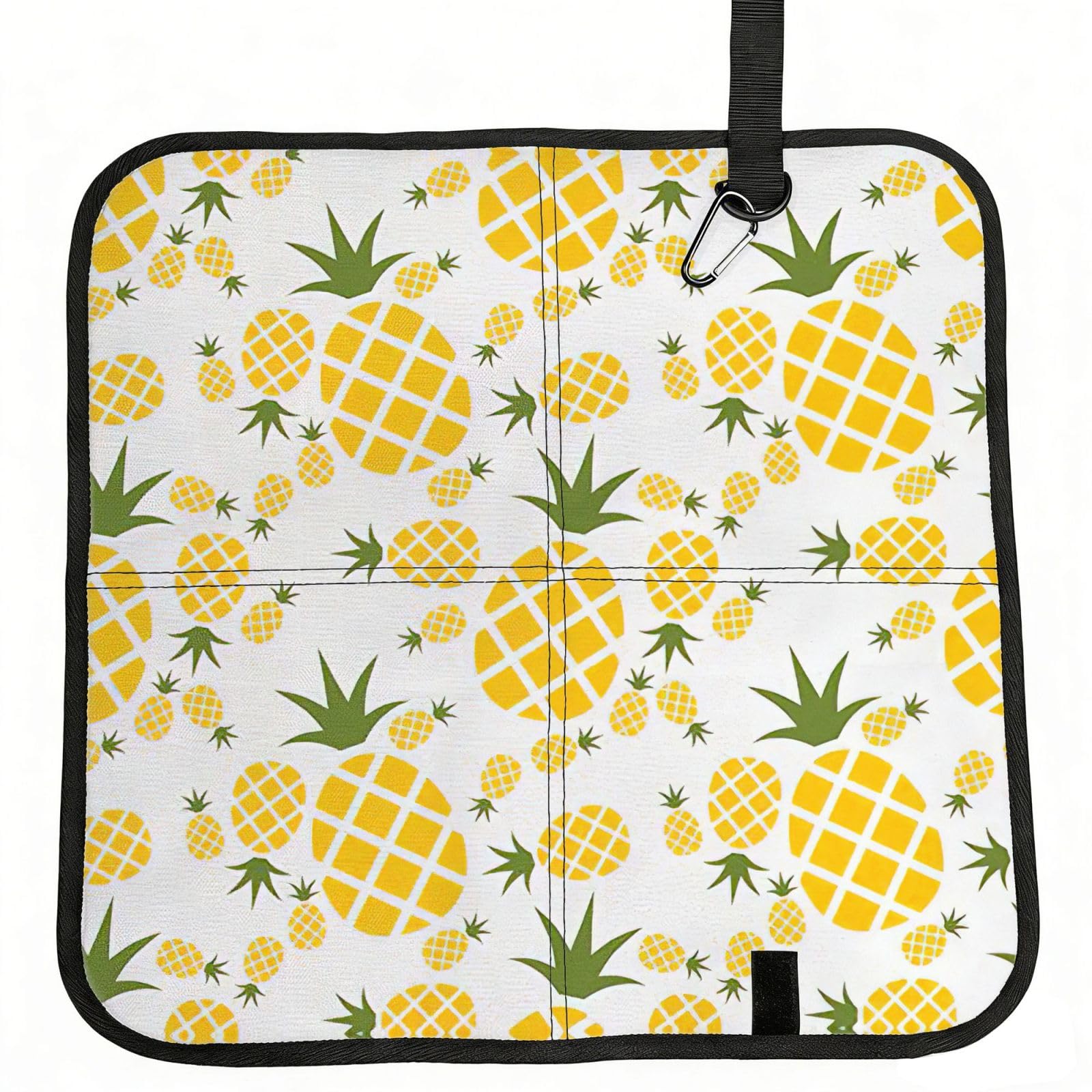 SDEGTHO Pineapple. Printed Foldable Seat Pad with Closure, Lightweight Cushion for Airplane Travel Camping