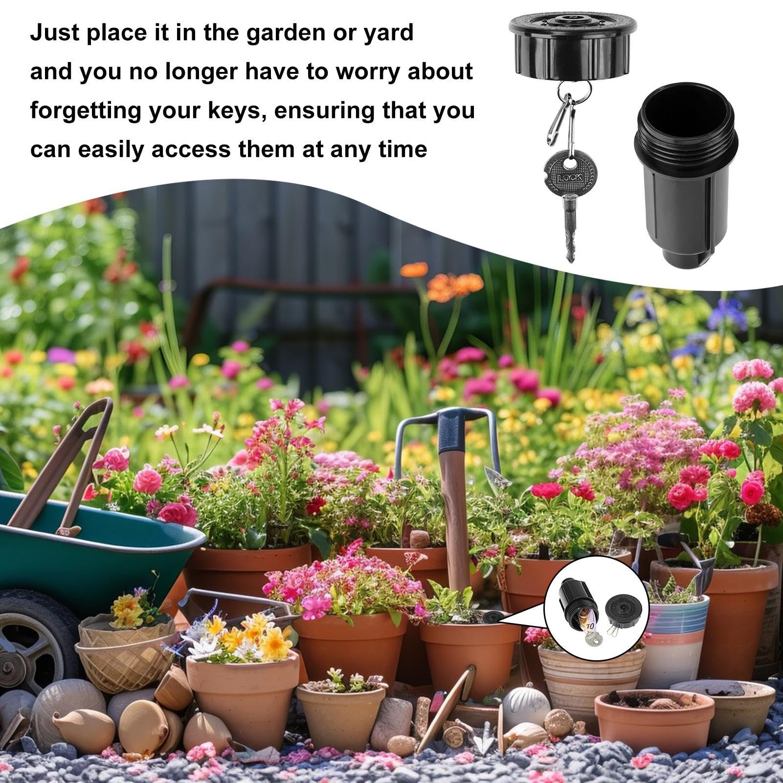 Porte-clés Caché Pour L'extérieur | Boîte à Clés étanche Avec Buse D'eau – Organiseur De Rechange Multifonction Avec Suffisamment D'espace Pour