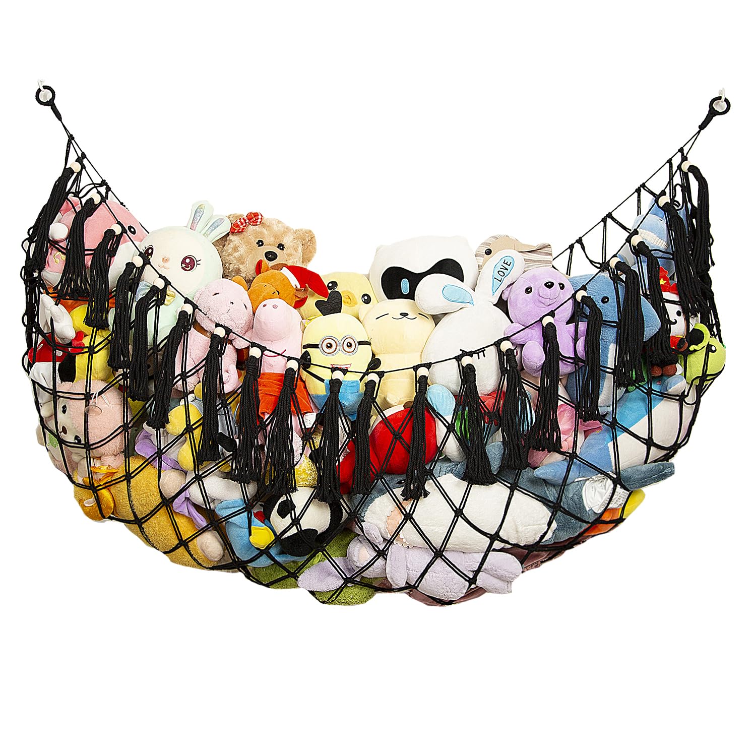 Stuffed Animal Hammock, Corner Storage Net, Macrame Cord