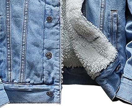 Veste en jean hiver femme à Capuche Manches Longues Doublée avec