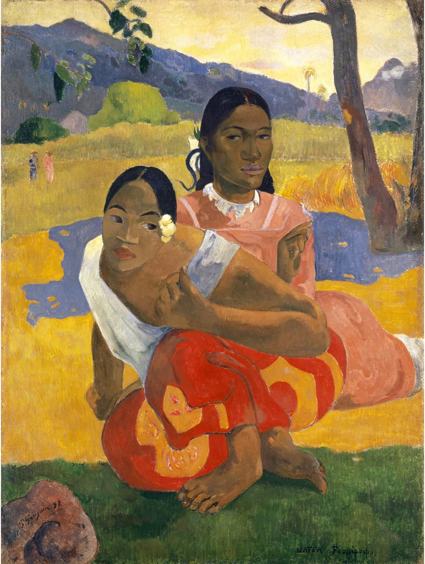 Gauguin Nafea Faa Ipoipo When Marry Painting Large XL Wall Art Canvas Print