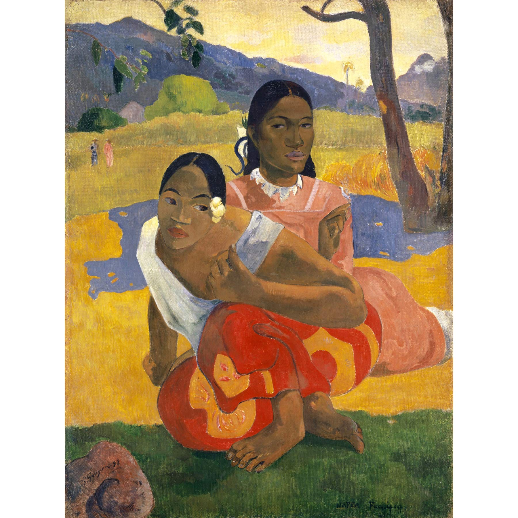 Gauguin Nafea Faa Ipoipo When Marry Painting Large XL Wall Art Canvas Print