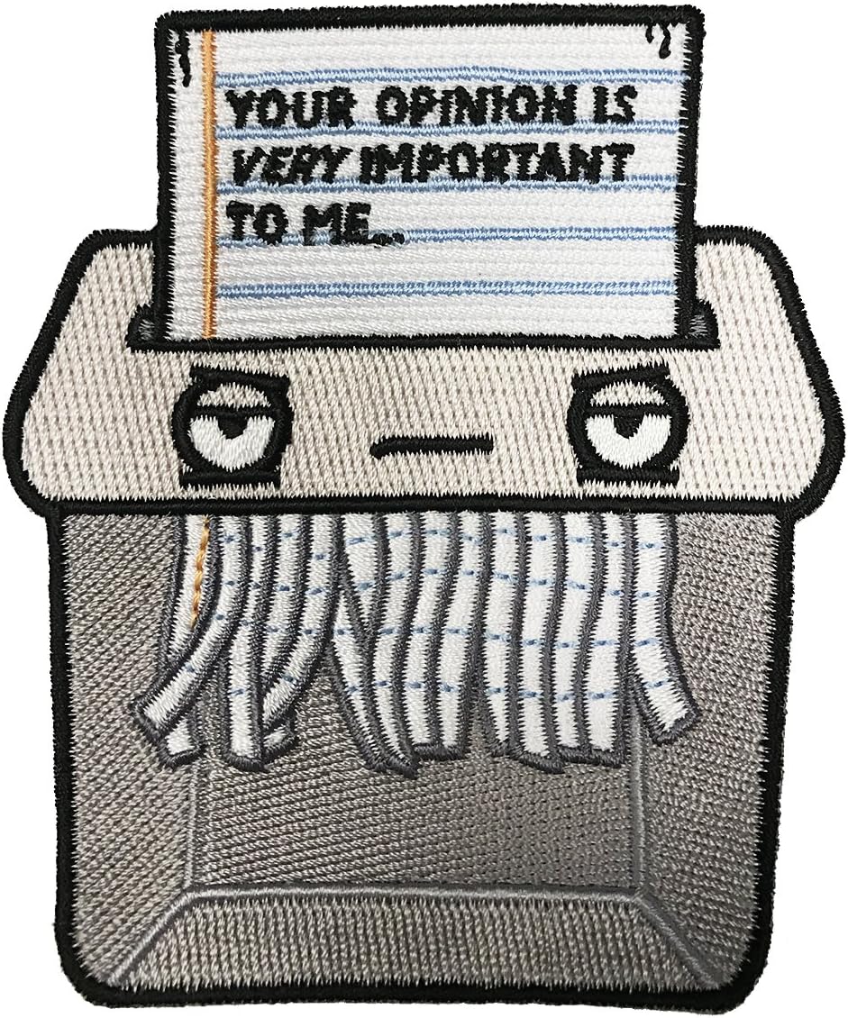 Randy Otter "Your Opinion Is Very Important Paper Shredder" Iron On Patch