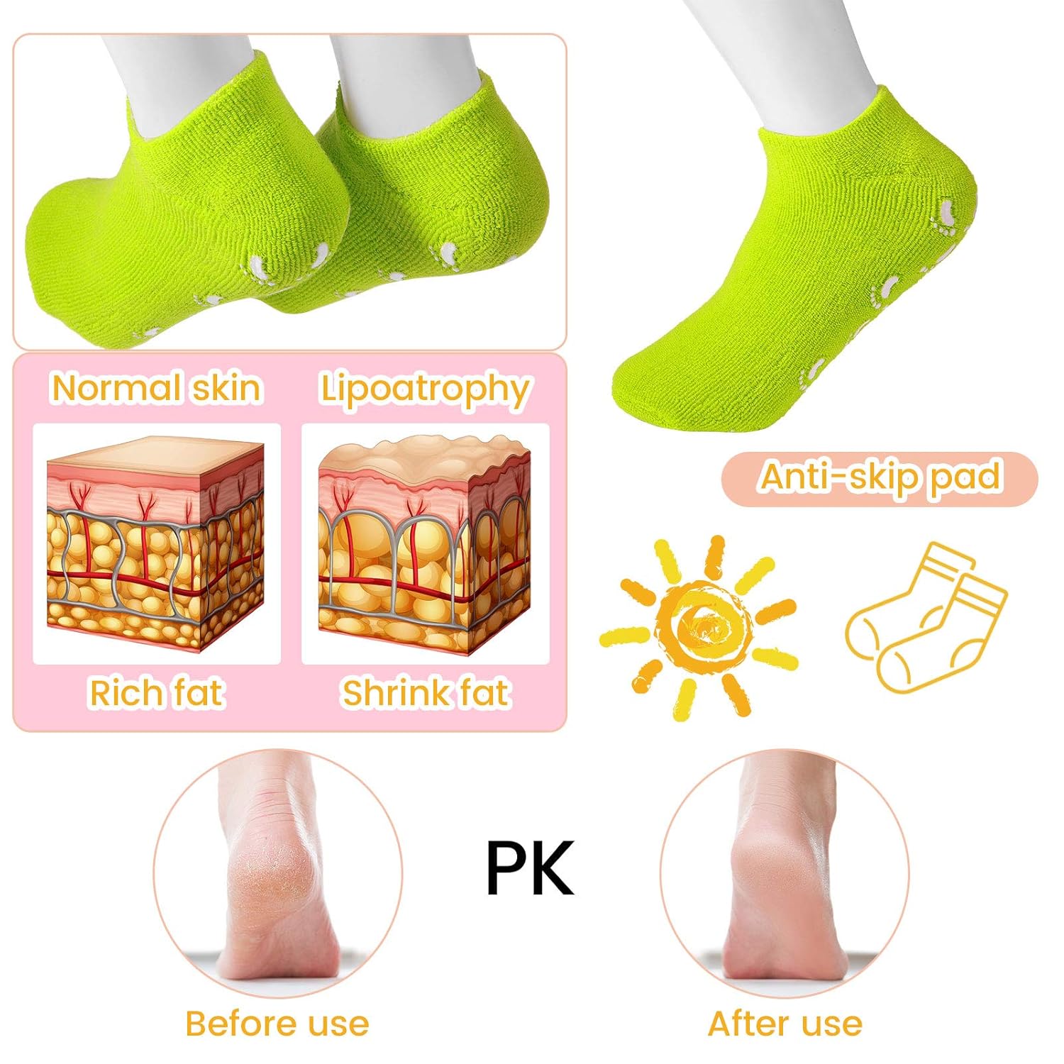 JaGely 6 Pairs Moisturizing Socks Gel Socks Extra Soft Original Gel Socks Gel Spa Socks for Dry Cracked Feet Skins Gel Lined Feet Care Socks for Repairing Softening Feet Dry Cracked : Beauty & Personal Care