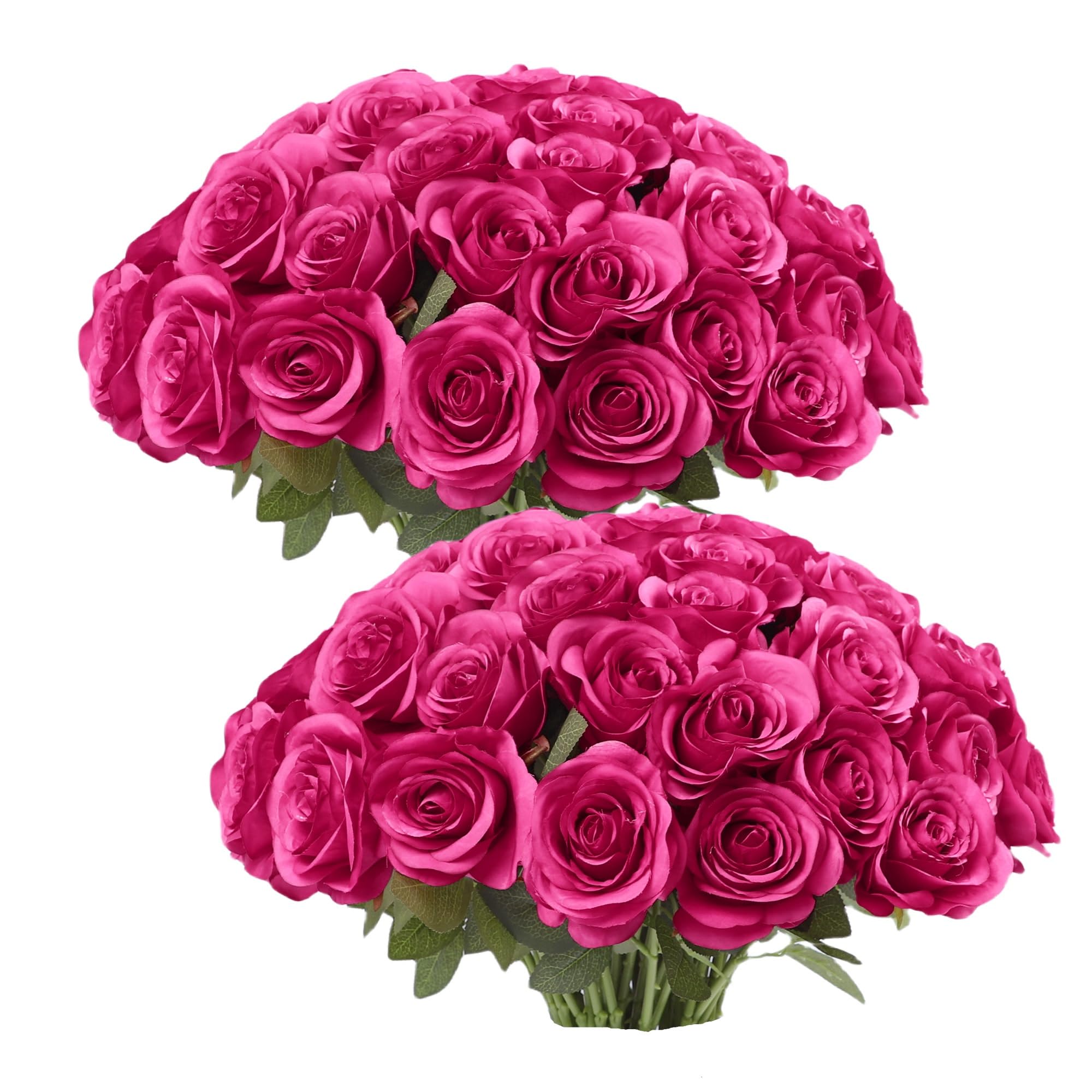 JUSMAI 50pcs Hot Pink Roses