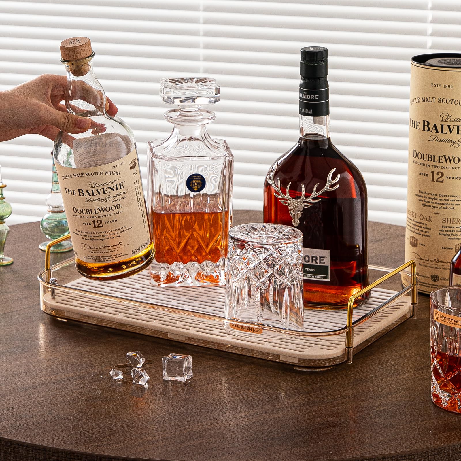 Seoneiro Whiskey-Tablett und Glasbecherregal mit Abtropffläche, Becherhalter und Kaffeetassen-Organizer für Küche und Badezimmer