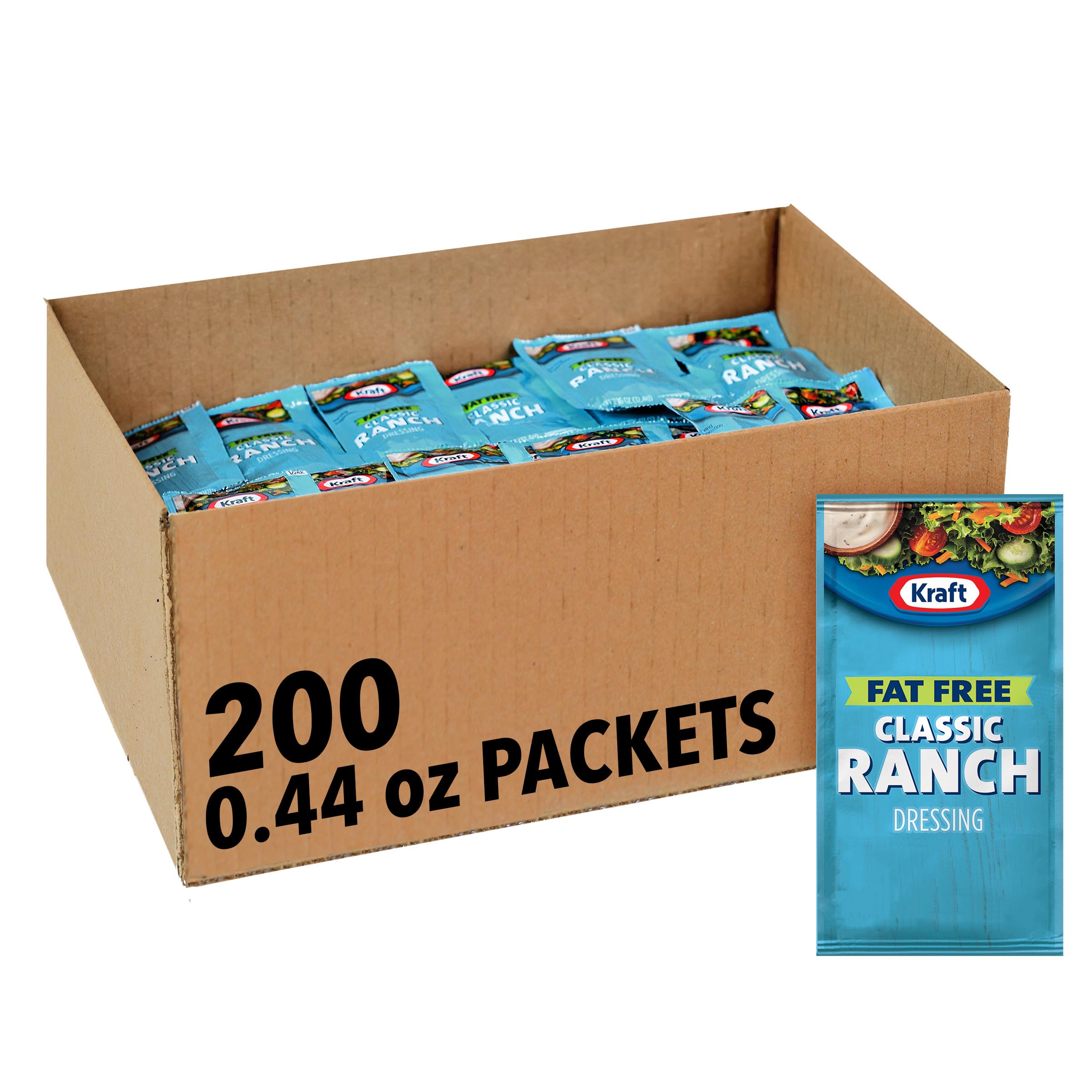 Amazon.com : Kraft Fat Free Ranch Salad Dressing Single Serve Packet (0.44 oz Packets, Pack of 200) : Grocery & Gourmet Food Amazon.com : Kraft Fat Free Ranch Salad Dressing Single Serve Packet (0.44 oz Packets, Pack of 200) : Grocery & Gourmet Food