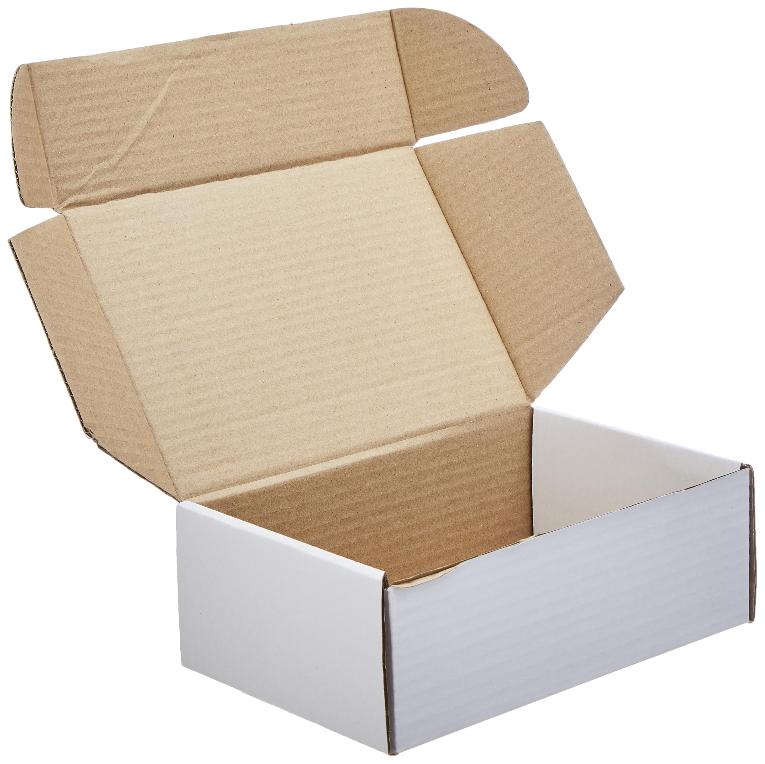 BonKaso 3 Ply White Flap Corrugated Boxes for Packaging | 10"x7"x3.5" (Pack of 10) | Cardboard Packing Boxes for Shipping, Moving & Storage | Carton Boxes for Courier & Goods Transportation.