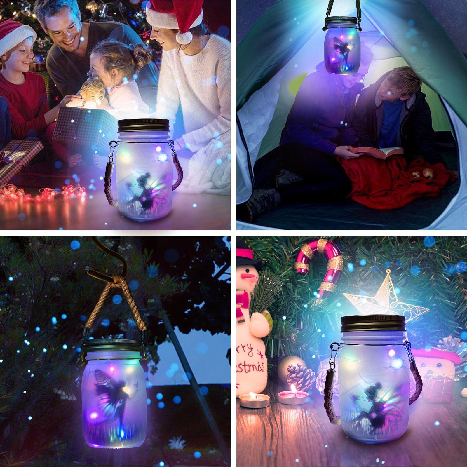 MLOQI 2 Lanterne Solari da Esterno Fata da Collezione Luci per Bottiglie di Vetro, LED Lanterna Solare da Esterno Lampada Solare da Giardino (Colore)