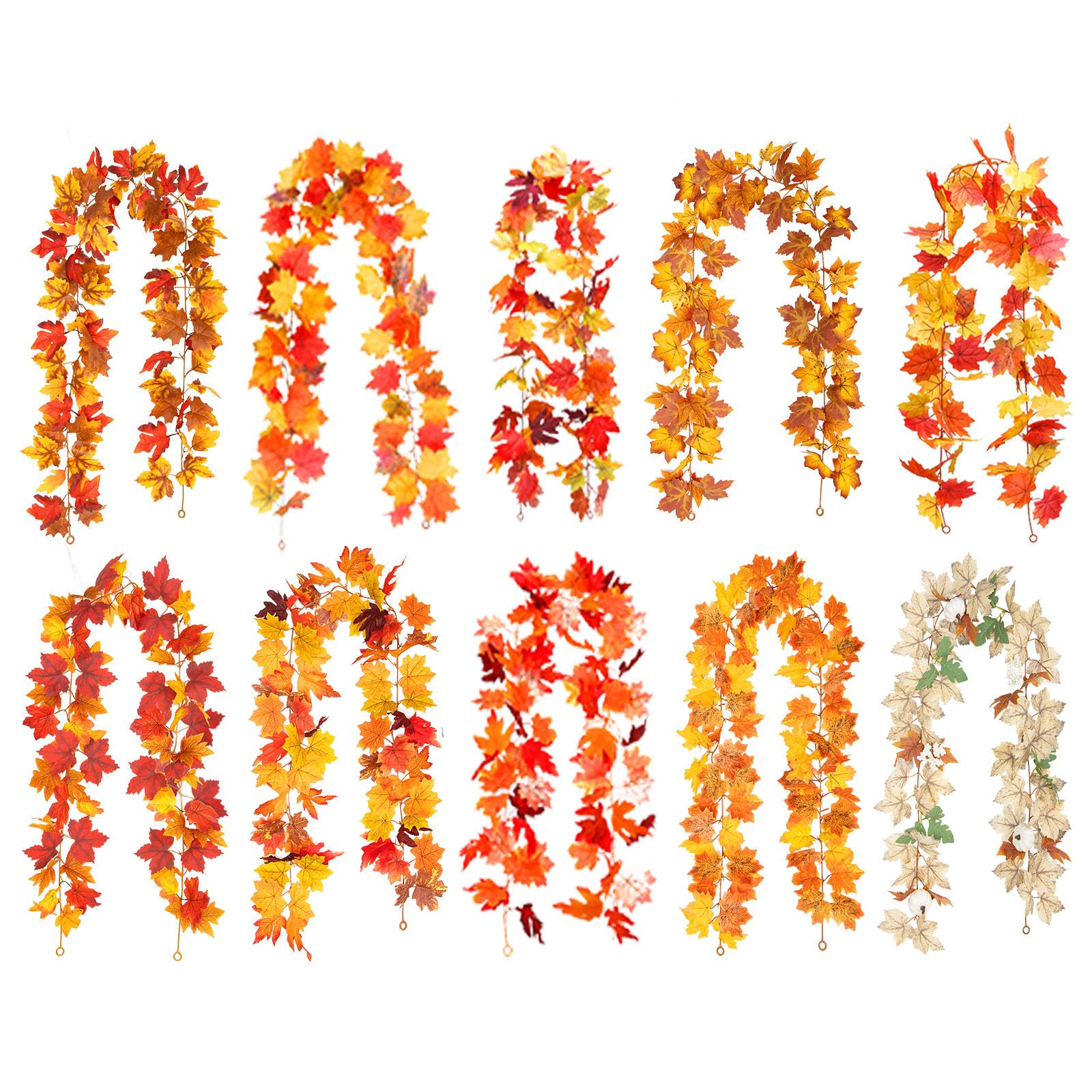 Autunno Foglie Autunnali Ghirlande Foglie,Ghirlanda Autunnale D'acero Artificiale,Autunnali Artificiali Vite Autunno Foglia,per Interne Ed Esterne Halloween,Natale,Matrimoni,Feste Decorazioni(Size:G)