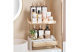 Delamu 2 Tier 2 Drawer Storage Shelf Unit Organizer Makeup Cosmetic Skin...