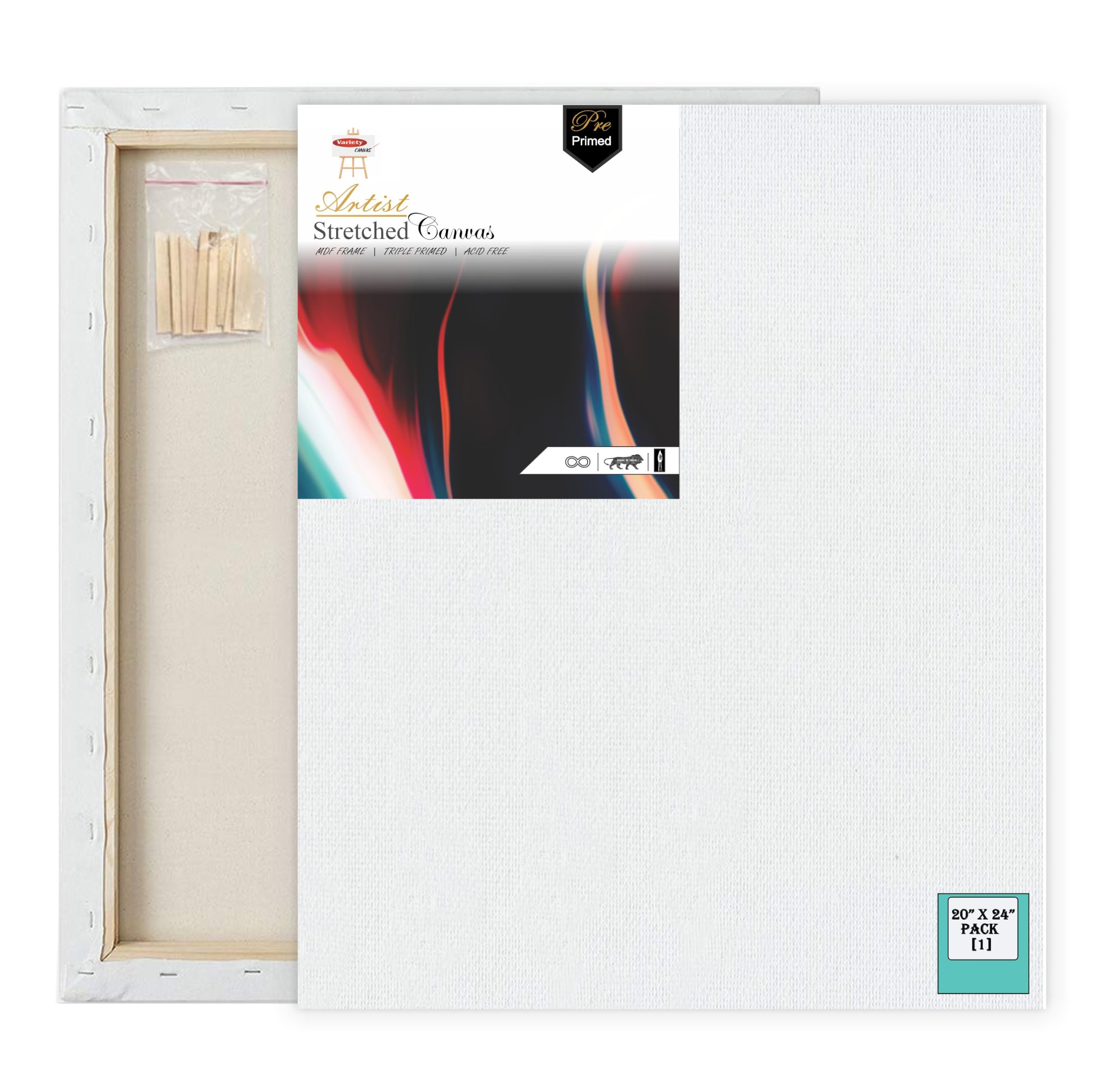 Variety Canvas 10 Oz Primed Cotton Pre Stretched Canvas with Wooden Frame - Multi Size (1, 20 X 24 INCH)-image-27