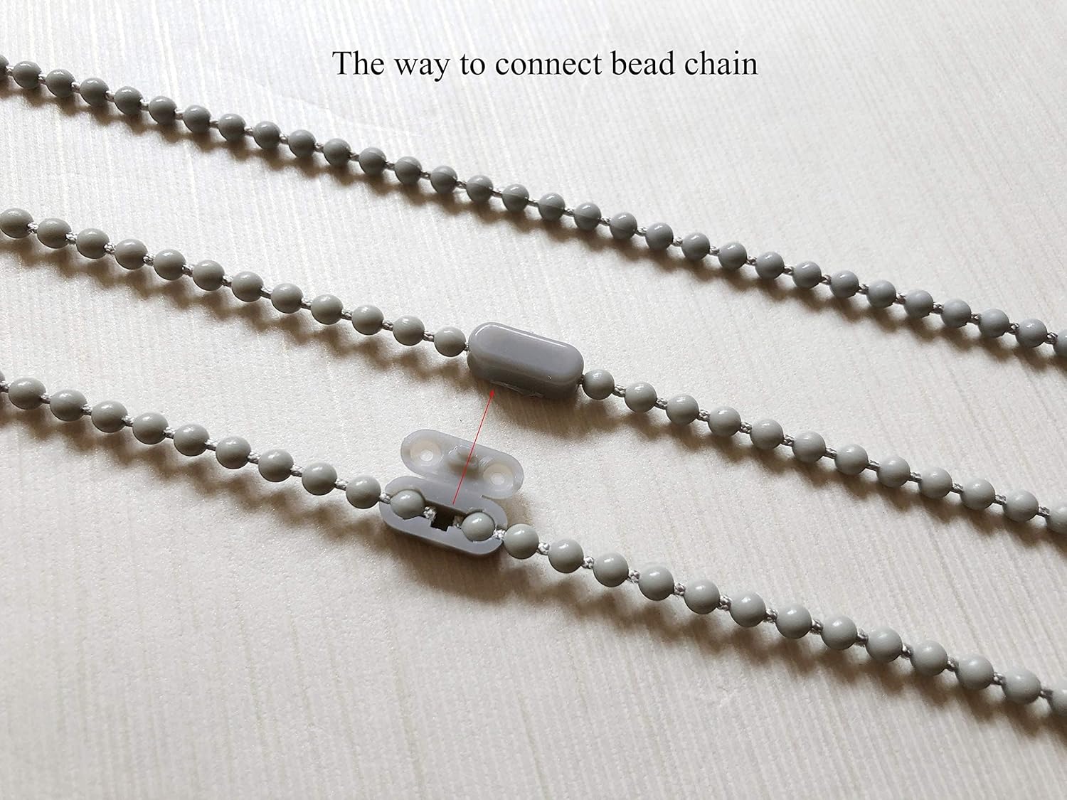 Luanxu10 Meters (10.94 Yards) Roller Blind Bead Chain Cord with 10 PCS of Connectors for Roman Venetian Honeycomb Vertical Shade Blind Cord for Roller Blind Replacement Parts Repair Fittings (Gray) - Image 4