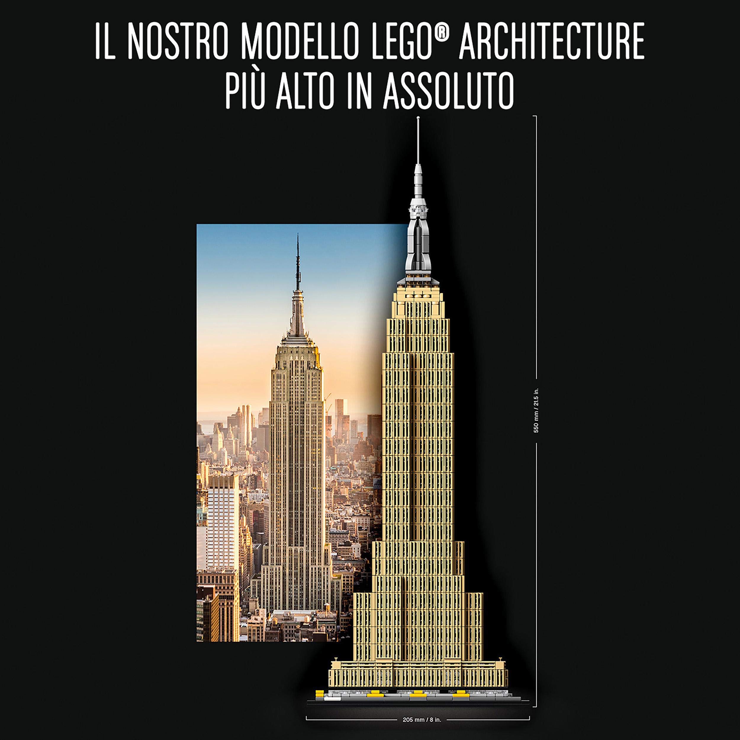 LEGO Architecture Empire State Building, New York, Kit di Modellismo Creativo, Idea Regalo, Costruzioni per Adulti e Ragazzi di 16+ Anni, 21046