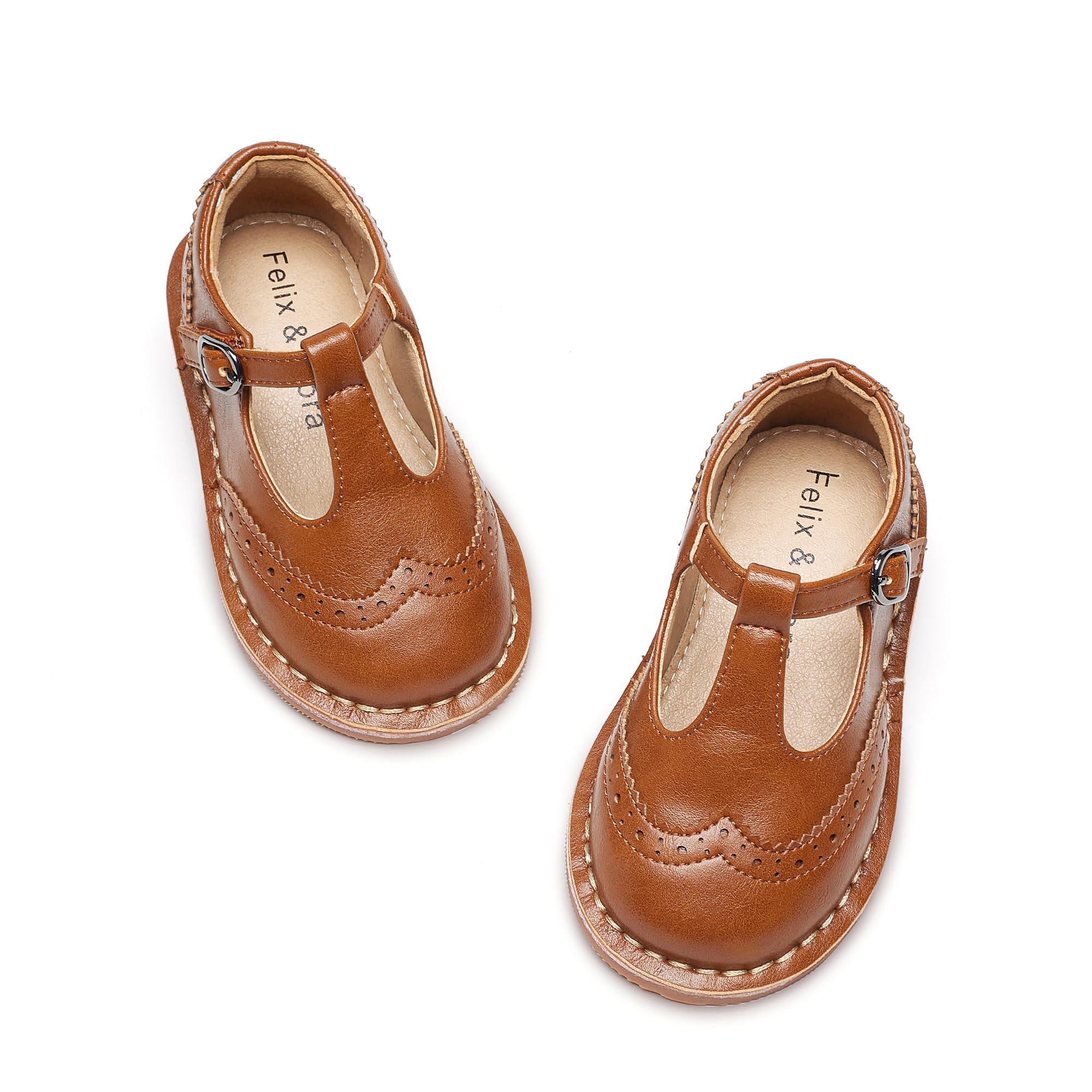 Felix &amp; Flora Toddler Little Girl Princess Dress Shoes-Mary Jane Flats for Girl Party School Shoes
