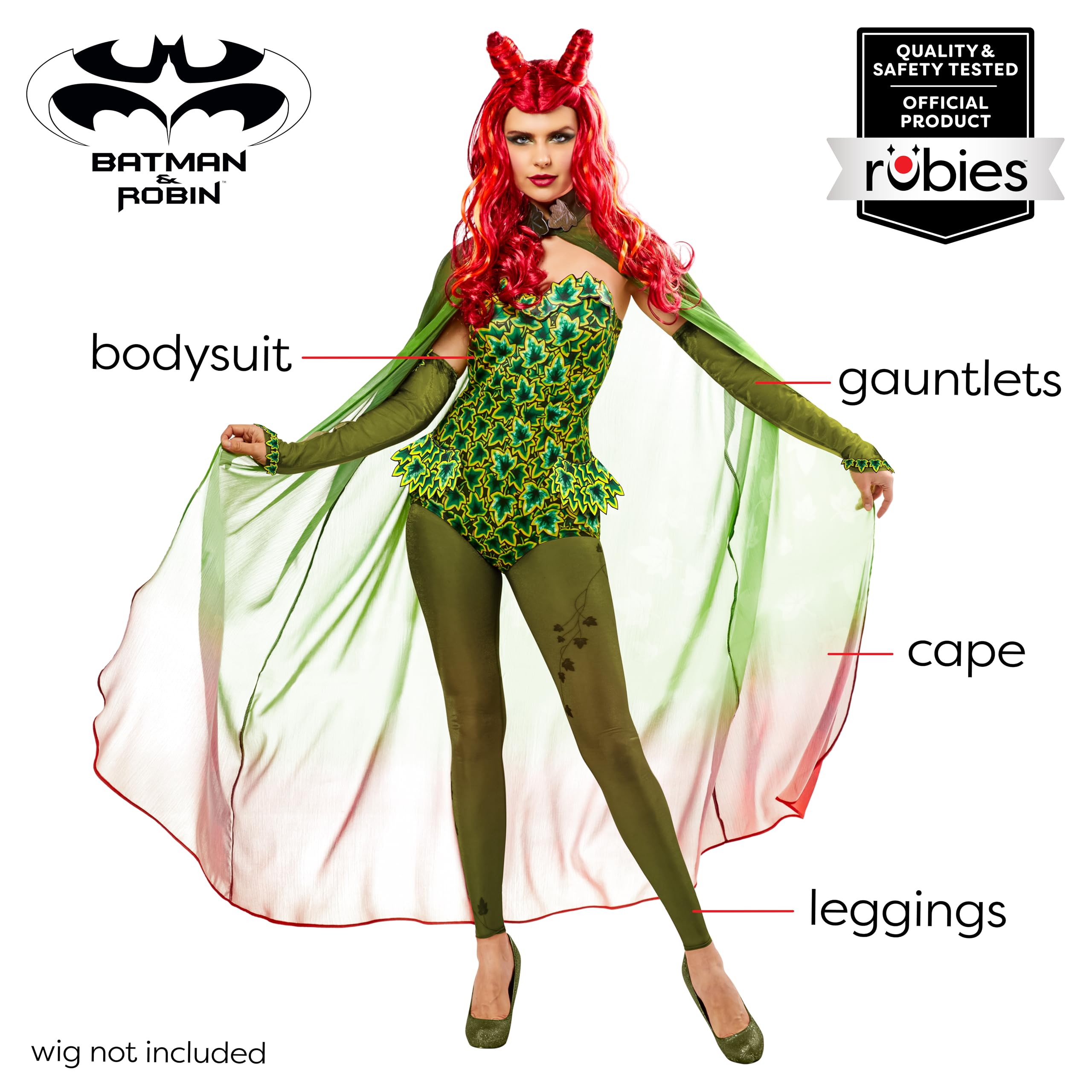 Rubies Costume Batman et Robin Poison Ivy de DC Comics pour femme, leggings et cape