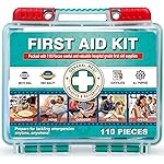 General Medi 110 Pieces Small First Aid Kit - HardCase First Aid Box - Contains Premium Medical Supplies for Travel, Home, Office, Vehicle, Camping, Workplace & Outdoor