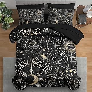 Comforter Set Queen Size, Sun Moon Astrology 7 Pcs Bedding for Kids and ...