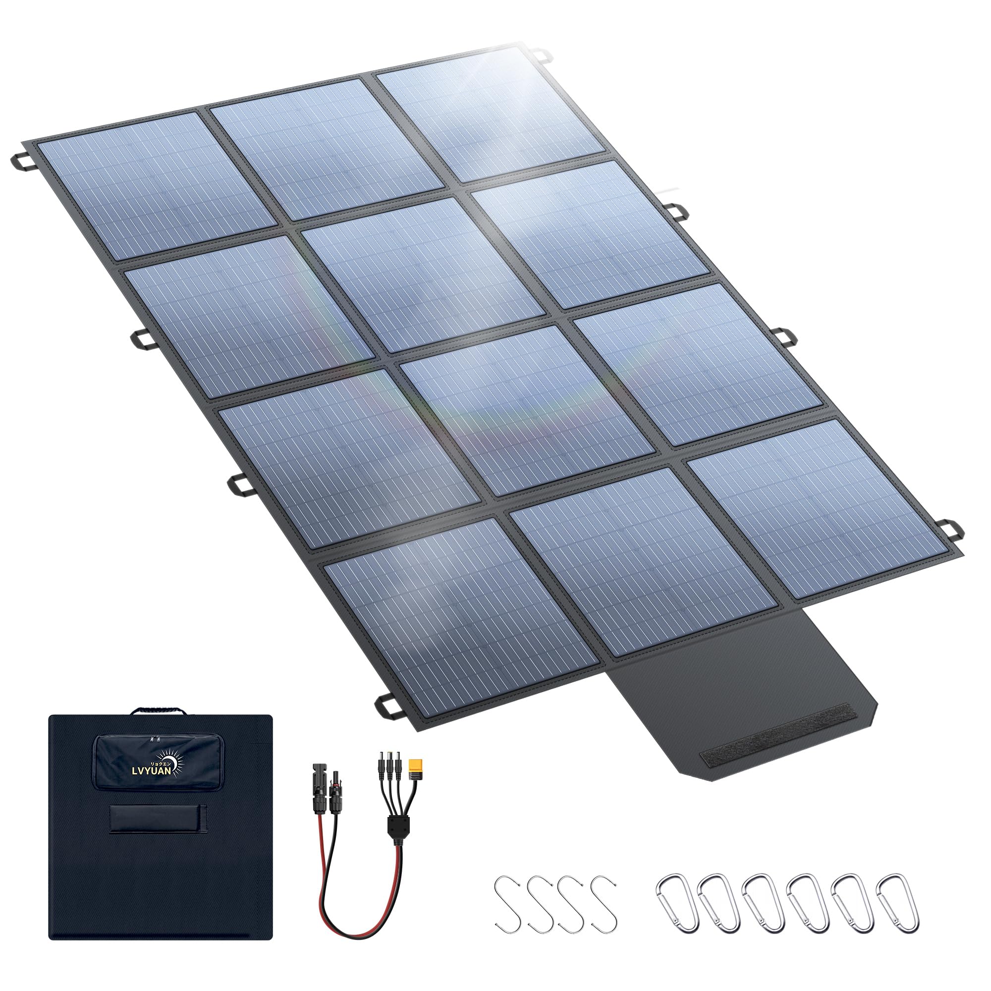 Amazon | LVYUAN ソーラーパネル 500W 48V 折りたたみ式 PET 転換率