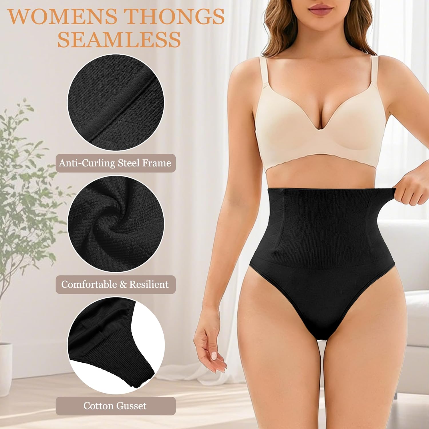 FOCUSSEXY Tummy Control Shapewear Pnaties for Women Body Shaper Seamless Mid-Waist Sexy Thongs Stomach Shapewear Underwear - Image 4
