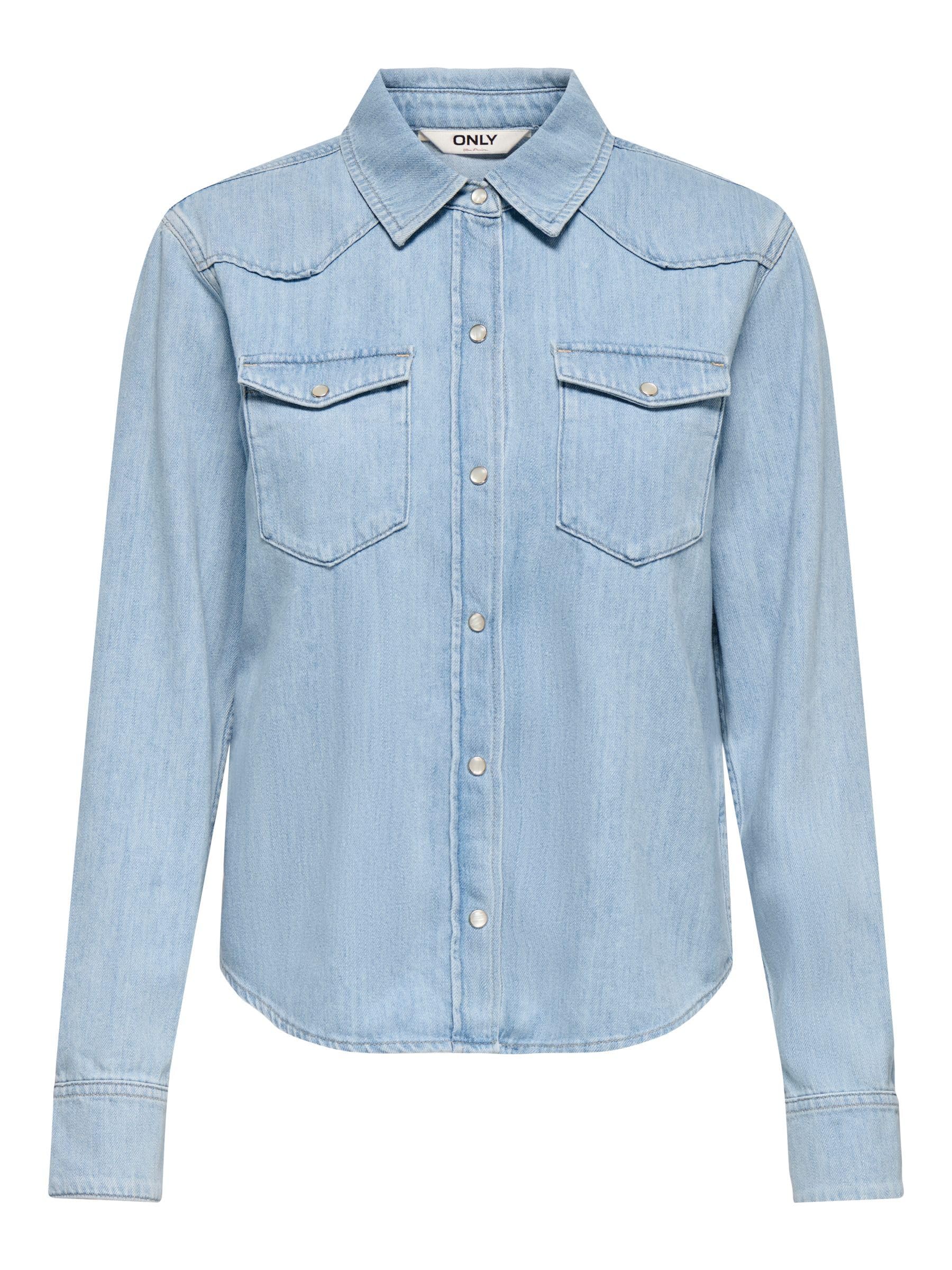 ONLY Damen Jeanshemd ONLCHARLIZE LS DNM Shirt AKM - Regular Fit