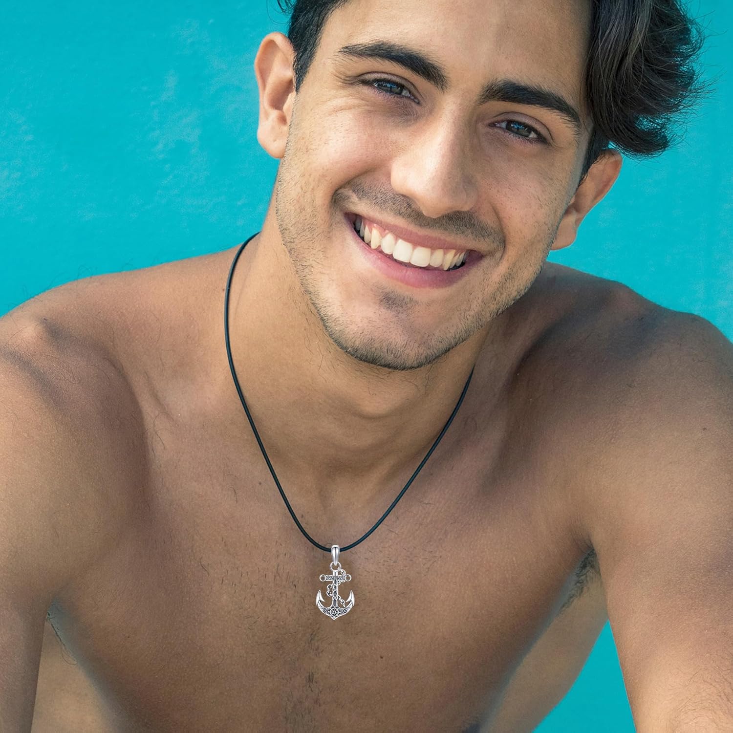 MONGAS Anchor Necklace for Men Sterling Silver Anchor Pendant Necklace Graduation Nautical Jewelry for Men Women - Image 5