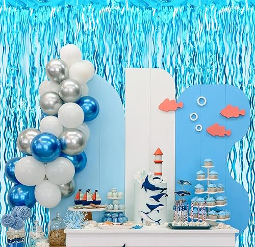 Miniatura 75 de GOER - Cortinas de tiras metálicas/oropel para fiestas, telón de fondo para fotos, cumpleaños, graduaciones, decoraciones y Año Nuevo, de 6.4 x 9.8