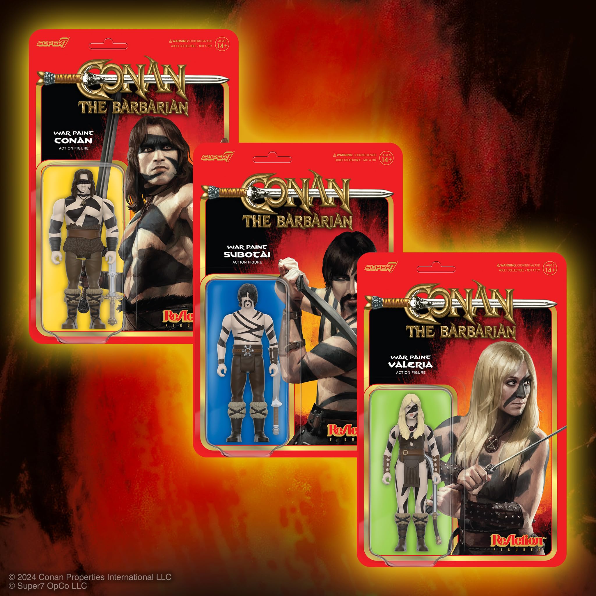 Super7 Conan der Barbar War Paint, Conan-Actionfigur mit Zubehör