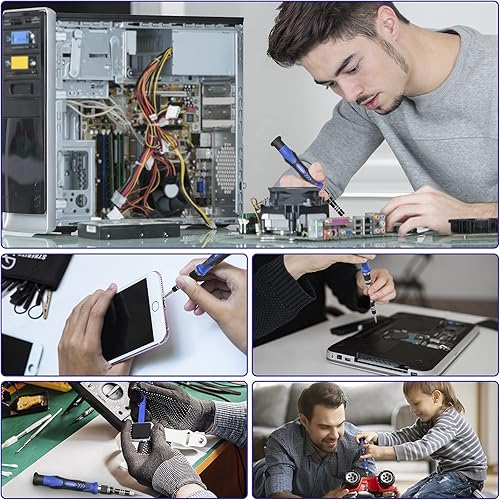 Miniatura 7 de STREBITO Juego de destornilladores de precisión, kit de destornilladores 79 en 1 con 58 puntas y correa de muñeca antiestática, kit de herramientas