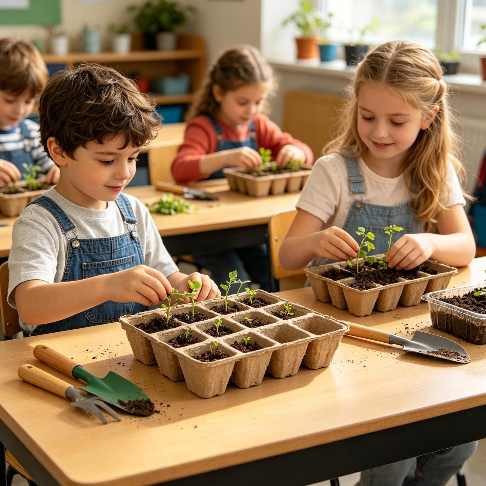 Vasetti Compostabili Vassoio per la Germinazione da 40 Pezzi con le | Vasetti di Torba per la Semina Da usare in Esterno ed Interno Giardino Cortile Balcone Serra e Casa