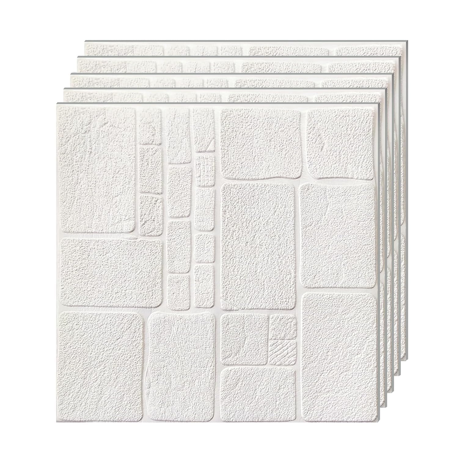 REXOTEX Self-Adhesive Waterproof PE Foam 3D Wall Panels Wallpaper Sticker for Bathroom, Living Room, and Home Decoratio (70 x 77cm) (Pack of 1)