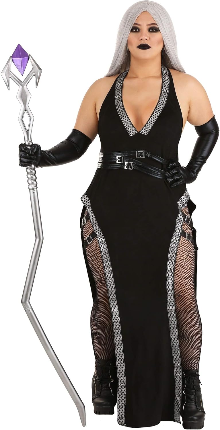 Fun Costumes Plus Size Urban Warlock Costume for Women, Dark Wizard Costume for Sorcerer Dress-Up, Gothic Parties & Halloween