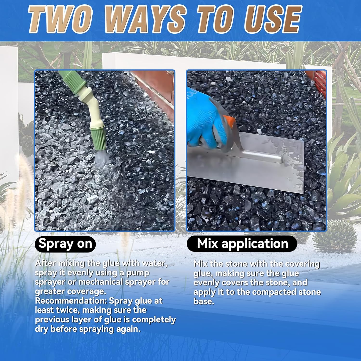 64Oz Rock and Gravel Glue, Heavy Duty Landscape Gravel Glue, Professional Mulch Stabilizer and Mulch Adhesive for Long-Term Erosion and Resistance, Secures Pathways, Gardens and Patios (64Oz)