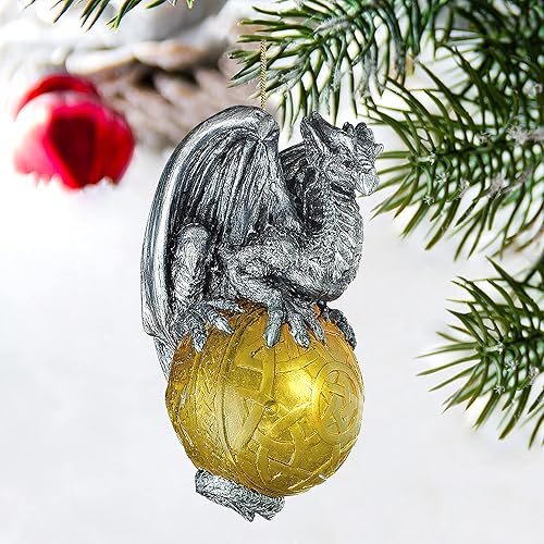 Miniatura 11 de Design Toscano Frost The Gothic Dragon - Adorno navideño para decoración navideña, 3 pulgadas de ancho, 3 pulgadas de profundidad, 5 pulgadas