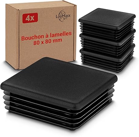 Design61 Lot De 4 Bouchons à Lamelles Carrés 70 X 70 Mm Avec Lamelles Pour Dimensions Intérieures 61-66 Mm