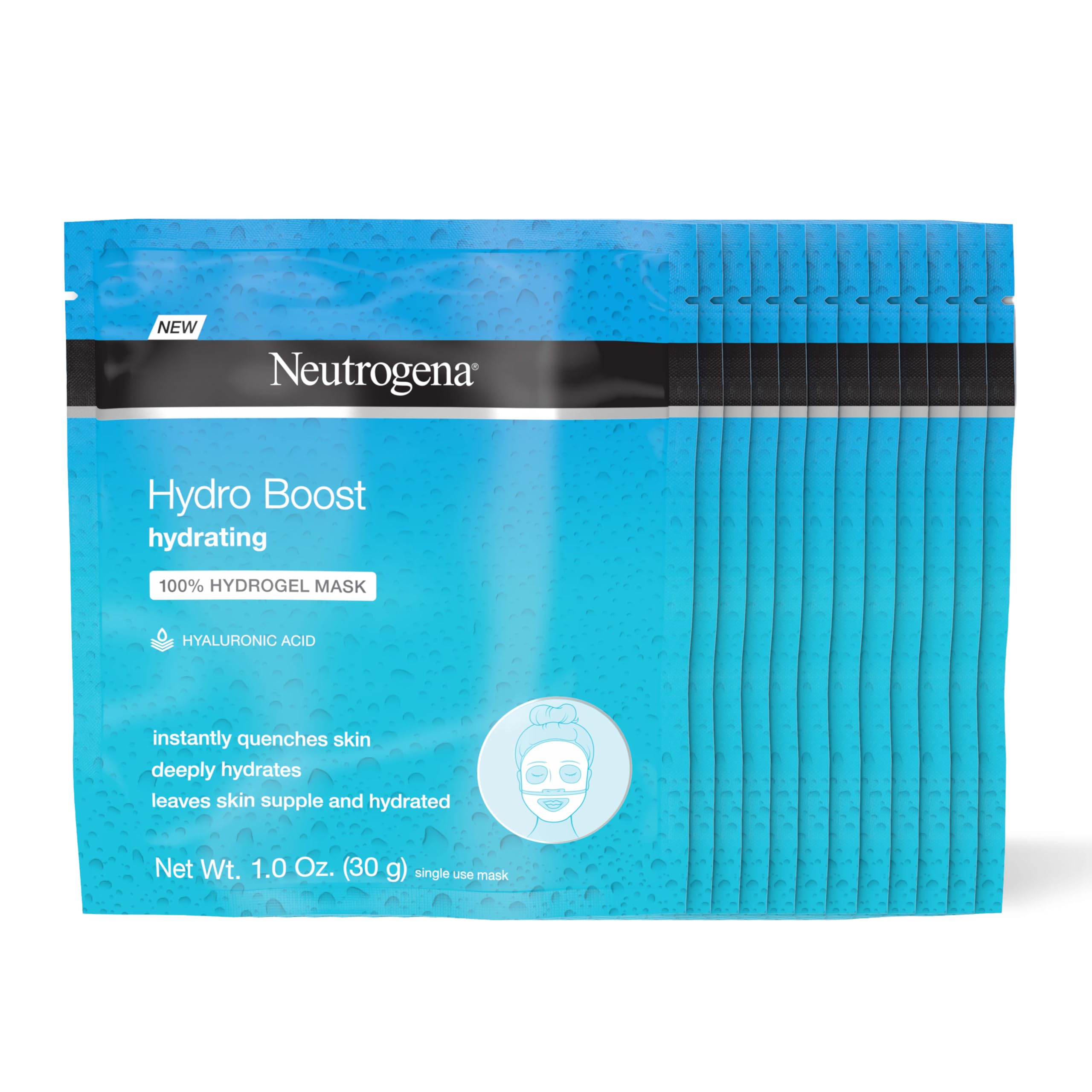 View 1 of [just 1 package] Neutrogena Hydro Boost Hydrating Face Masks, 12 Count