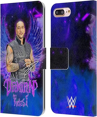 Head Case Designs Officially Licensed WWE Portrait Damian Priest Leather Wallet Case Compatible with Apple iPhone 7 Plus/iPhone 8 Plus