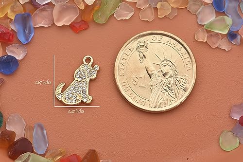 Miniatura 4 de Zicdije Paquete de 20 dijes de diamantes de imitación chapados en oro, accesorios de cristal para collares, pulseras, joyería, manualidades,