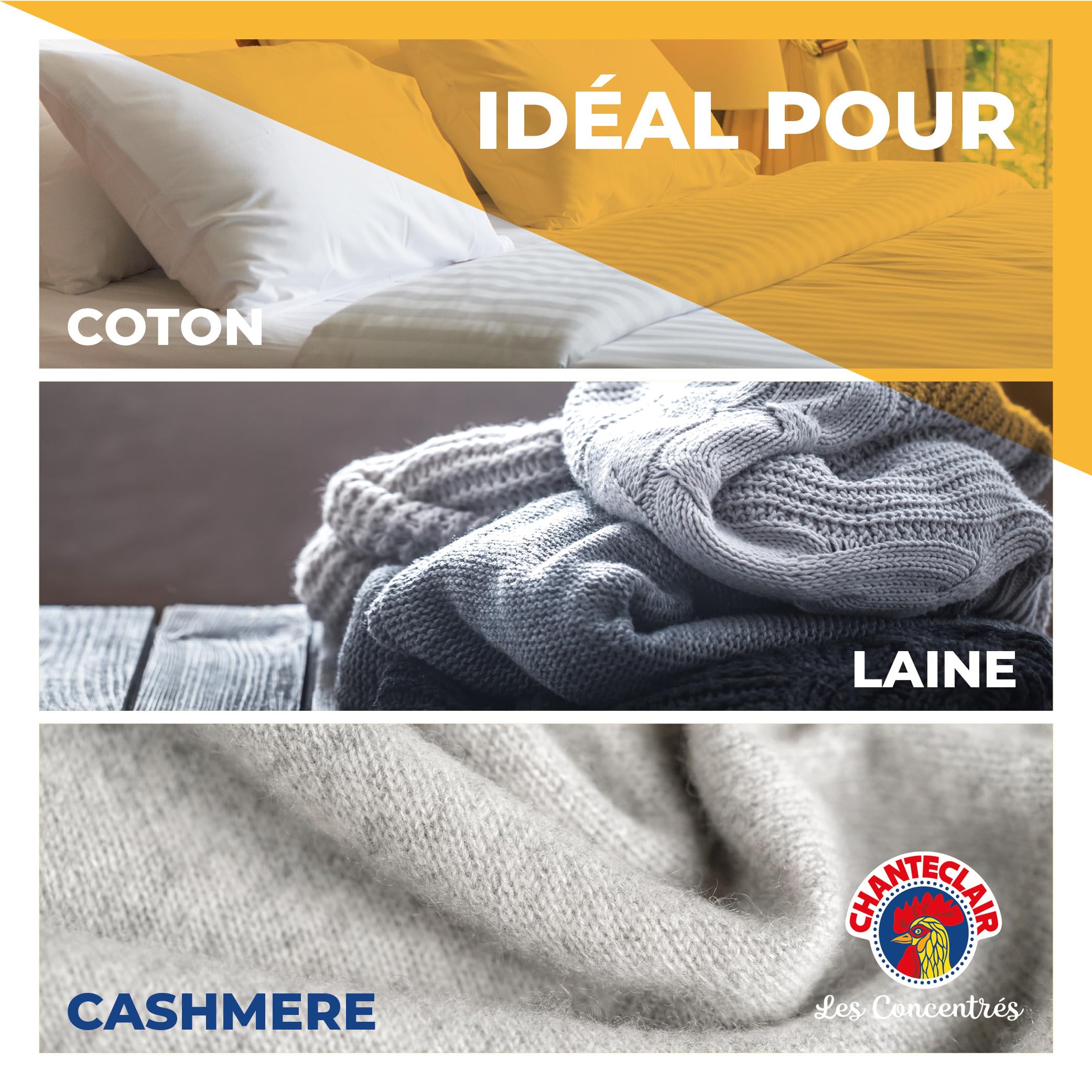 Chanteclair - Assouplissant Linge Concentré Perles de Parfume, Fleurs d'Oranger et Narcisse, Fraîcheur très Longue Durée, Libération Progressive Jusqu'à 100 Jours, 57 lavages - 1140 ml x 8