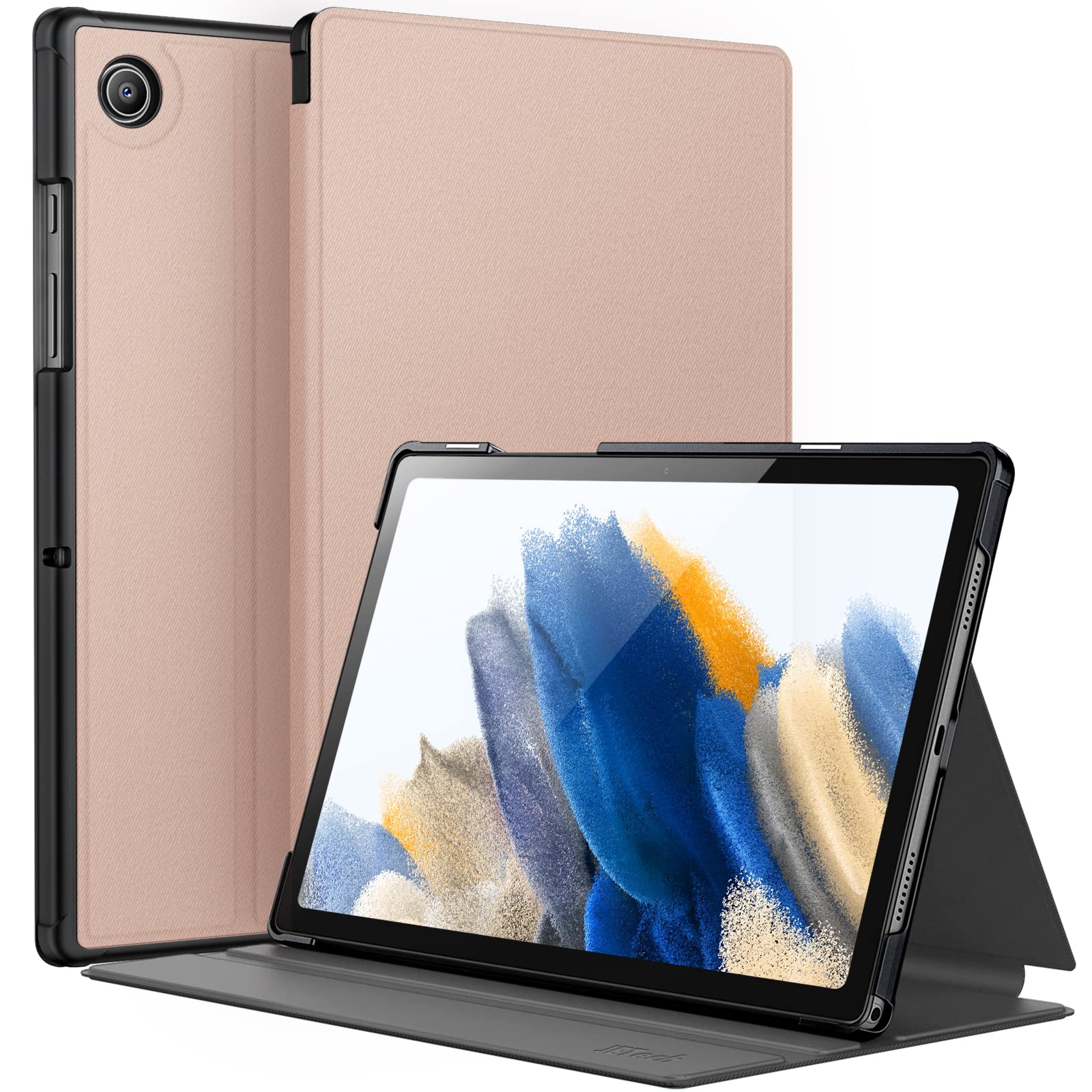 JETech Hülle für Samsung Galaxy Tab A8 10,5 Zoll 2021 (SM-X200/X205/X207), Schlank Folio Ständer Dünner Tablet Schutzhülle, Multi-Winkel Ansehen, Auto Wachen/Schlafen (Roségold)