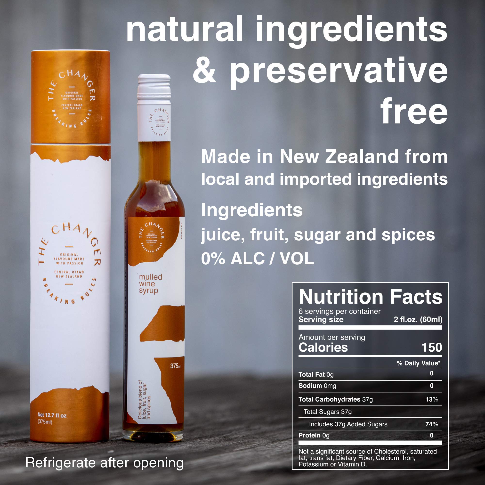 THE CHANGER Mulled Wine Syrup All Natural Syrup for Wine and