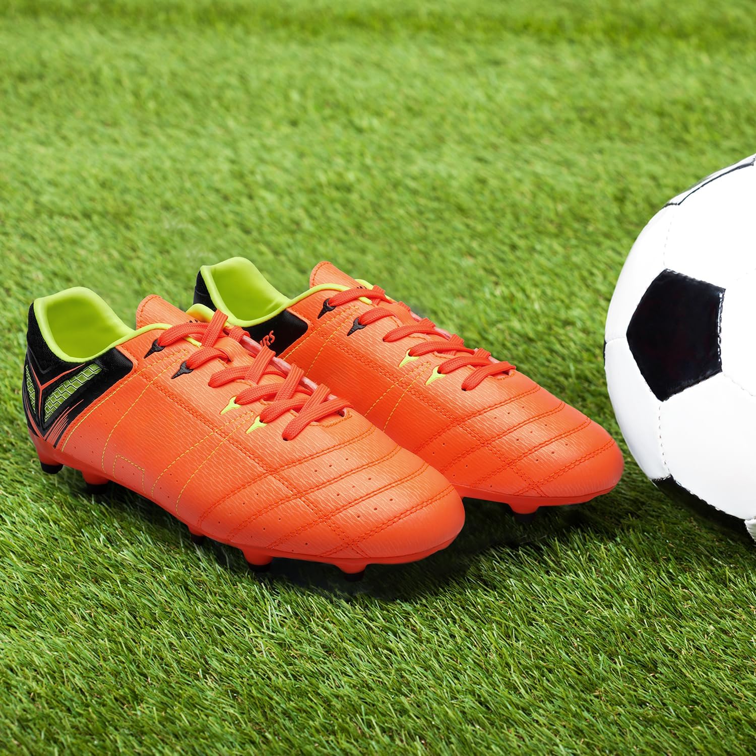 DREAM PAIRS Mens Sport Flexible Athletic Lace Up Light Weight Outdoor Cleats Football Soccer Shoes