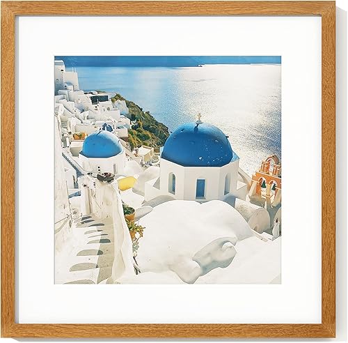 Miniatura 148 de Axeman Marco para póster de 18 x 24 pulgadas con paspartú para 16 x 20 pulgadas, marco de fotos de madera maciza de roble con vidrio templado, marco