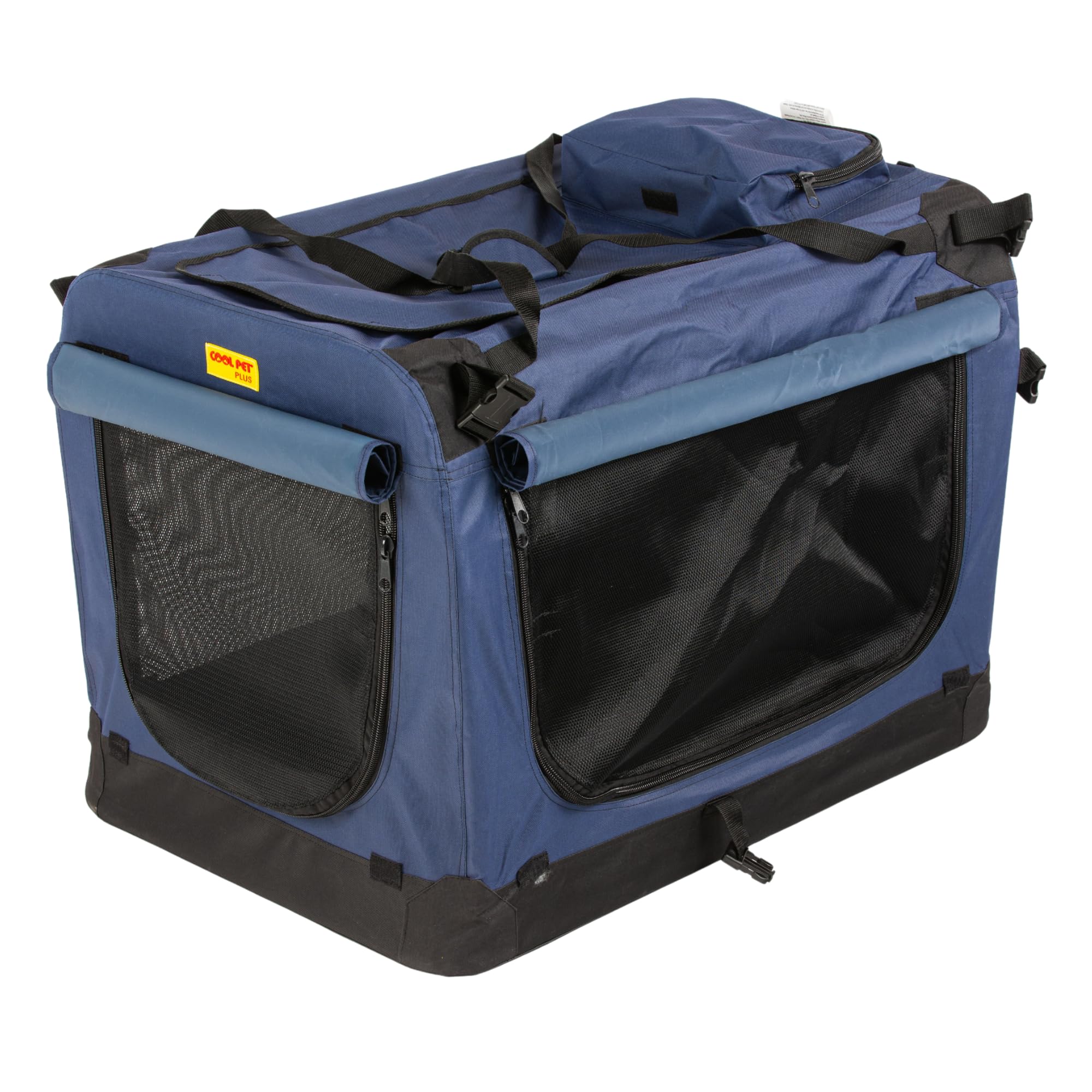 Hundekiste, Hundewagen, Transportbox, Kiste, Käfig, Box für Hund COOL PET- 122x79x99cm (blau)