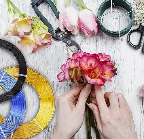 Miniatura 7 de Mandala Crafts Alambre de aluminio plano de 0.394 pulgadas para hacer joyas, alambre plano de plata suave para esculpir alambre de biseles de