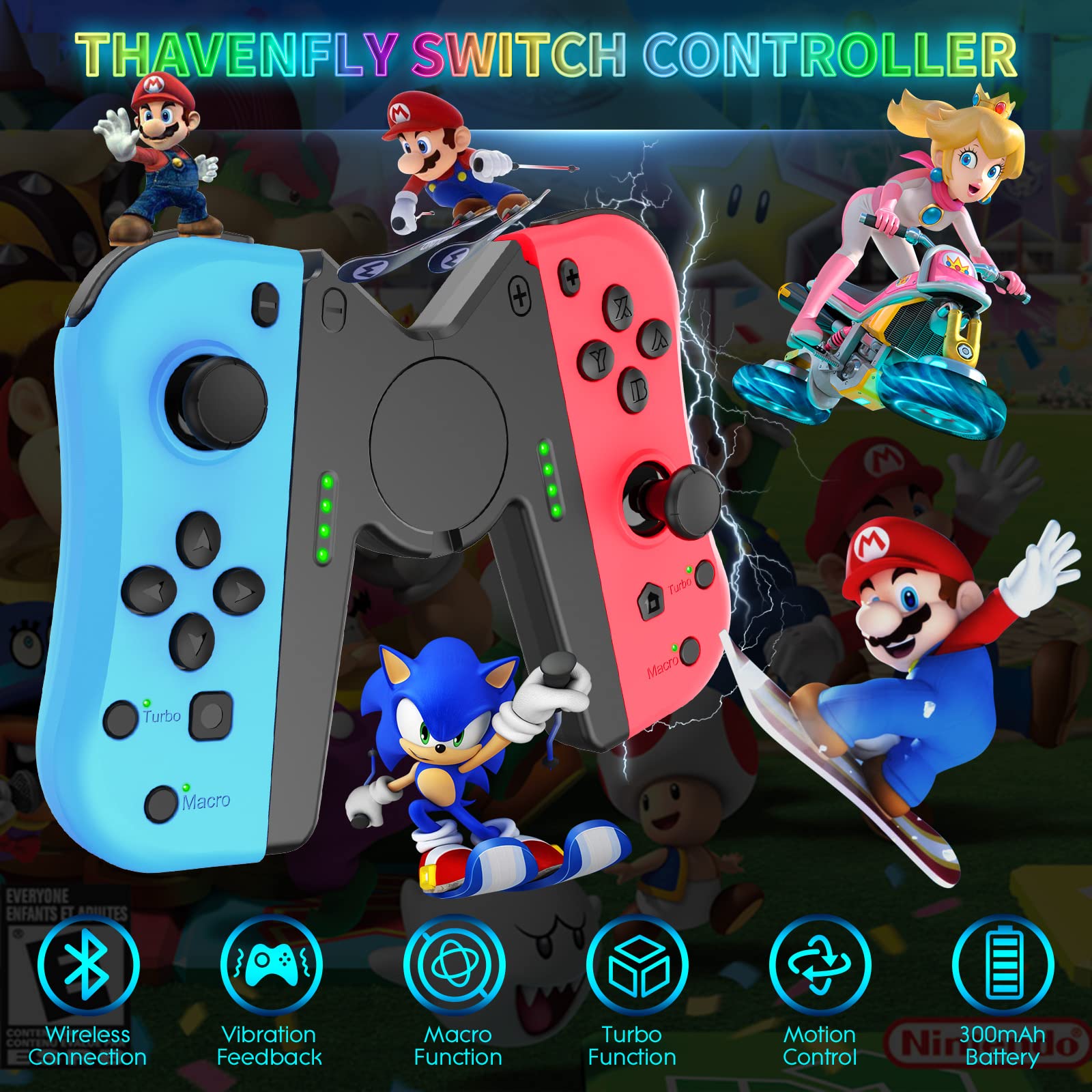 THAVENFLY Joy Con Controller Replacement Campatiable for Nintendo