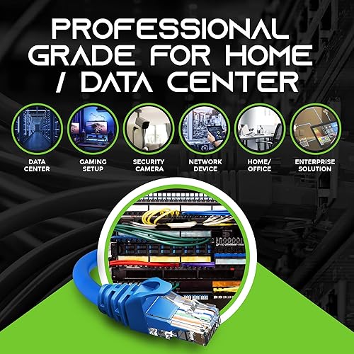 Miniatura 3 de GearIT Paquete de 100 cables de conexión Cat6 de 3 pies, cable Ethernet Cat 6 sin enganches, flexible y suave, serie Preimum, color azul