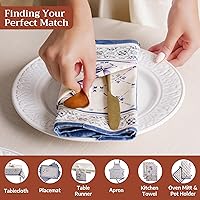 Vista 4 de Maison d' Hermine - Juego de 4 servilletas 100 % de tela de algodón lavable, decorar o regalar, hogar, cocina, comedor, fiestas de cóctel