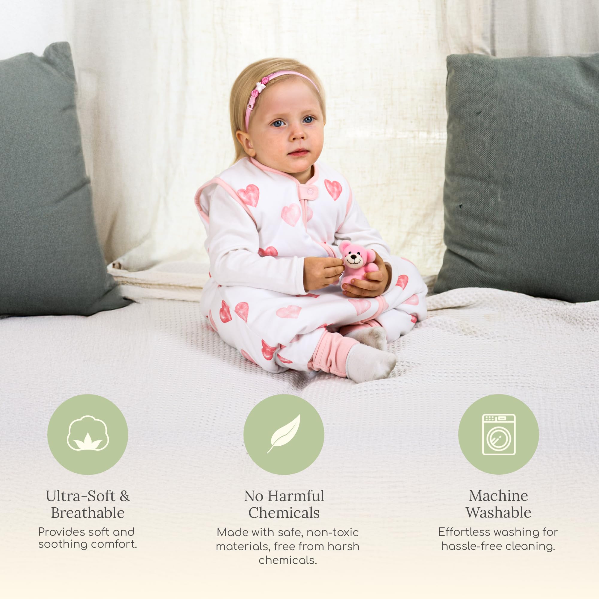 Mama Cheetah Toddler Sleep Sack with Feet 4T-5T, 1.0 TOG Organic Cotton Baby Wearable Blankets with Legs - Image 2
