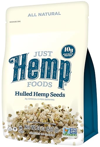 Just Hemp Foods 100% Natural Semillas de vaina de cáñamo